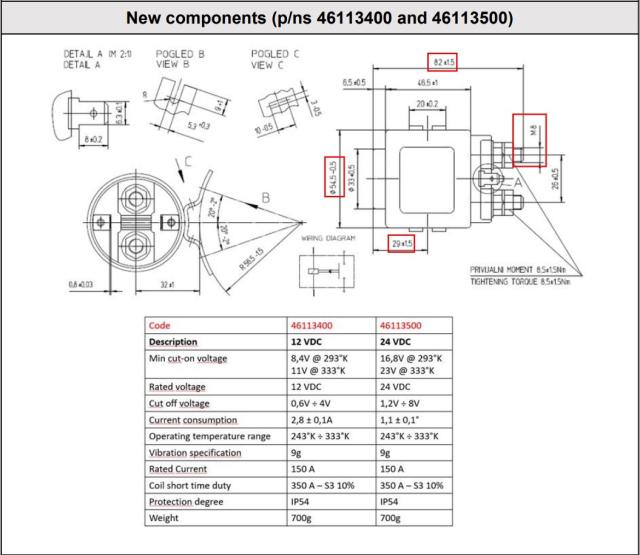 Start relay 24 v dc (150A)