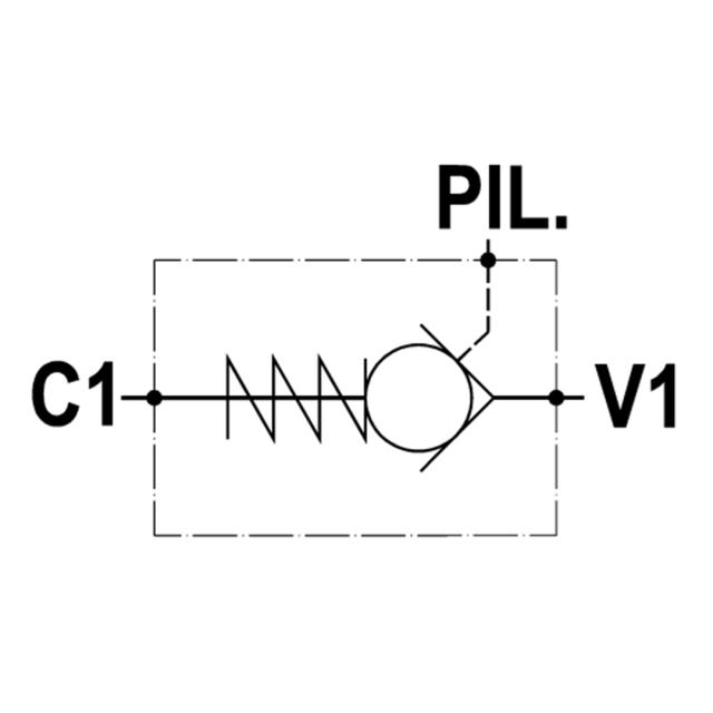 Pilotst. kontraventil, enkelt, 1/4″