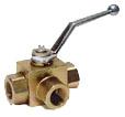 Ball Valve, 3-ways, 1/2