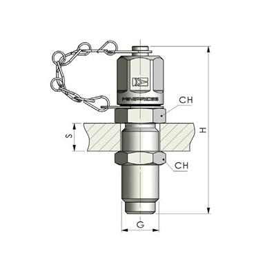 Test nipple bulkhead/connector Metric Male