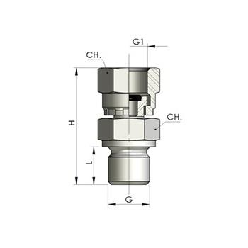 Pressure gauge adaptor - BSP Male - BSP Swivel female