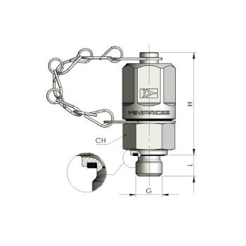 Threaded test coupling - BSP Swivel female - M16x2.0 Male