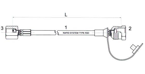 Test hose - M16x2.0 Swivel female - BSP Swivel female