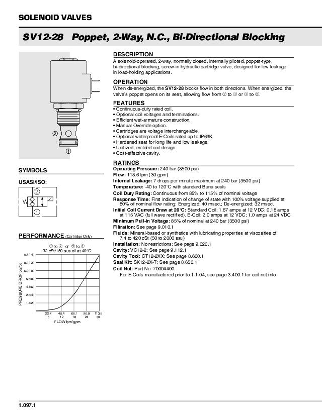 12 Patronventil NC, 80 Ltr