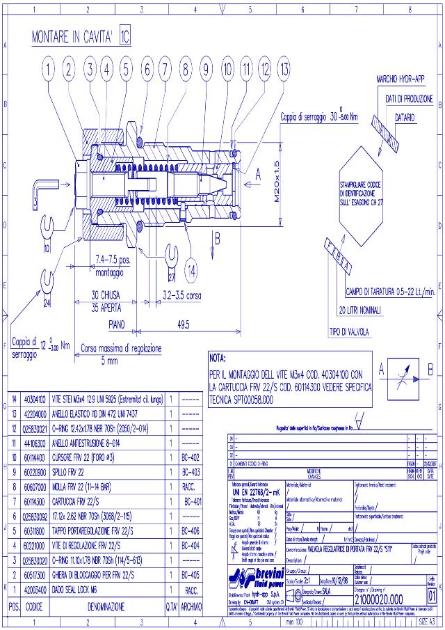 Sænke/bremseventil MC 0,5-22 lpm ″S11″