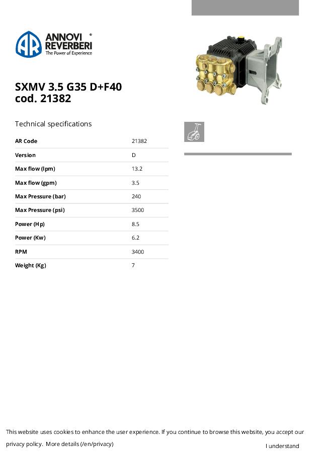 SXMV 3,5 G35 D+F40 Stempelpump