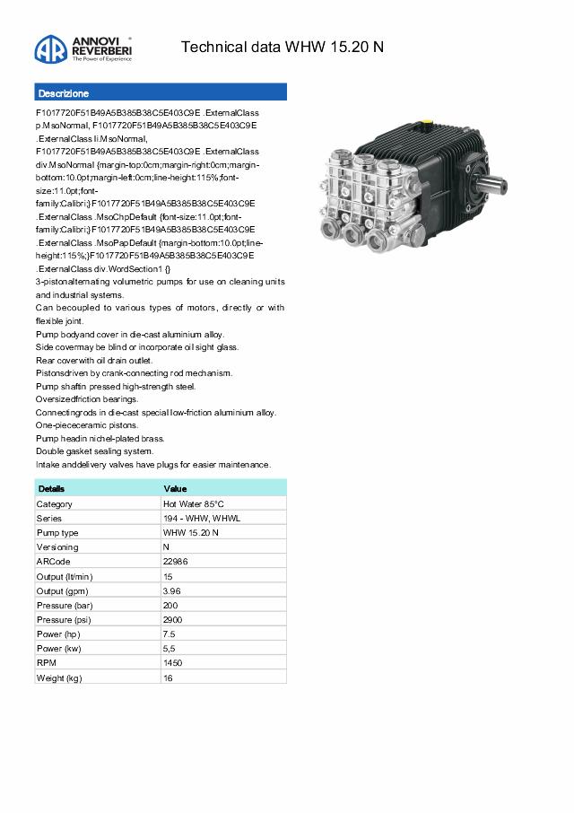 Stempelp. WHW 15.20 PTFE