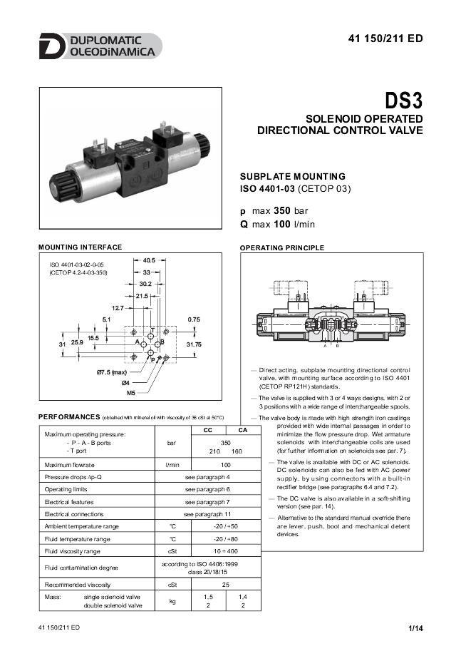 NG06 Magnetventil m/Spoler 24 V DC