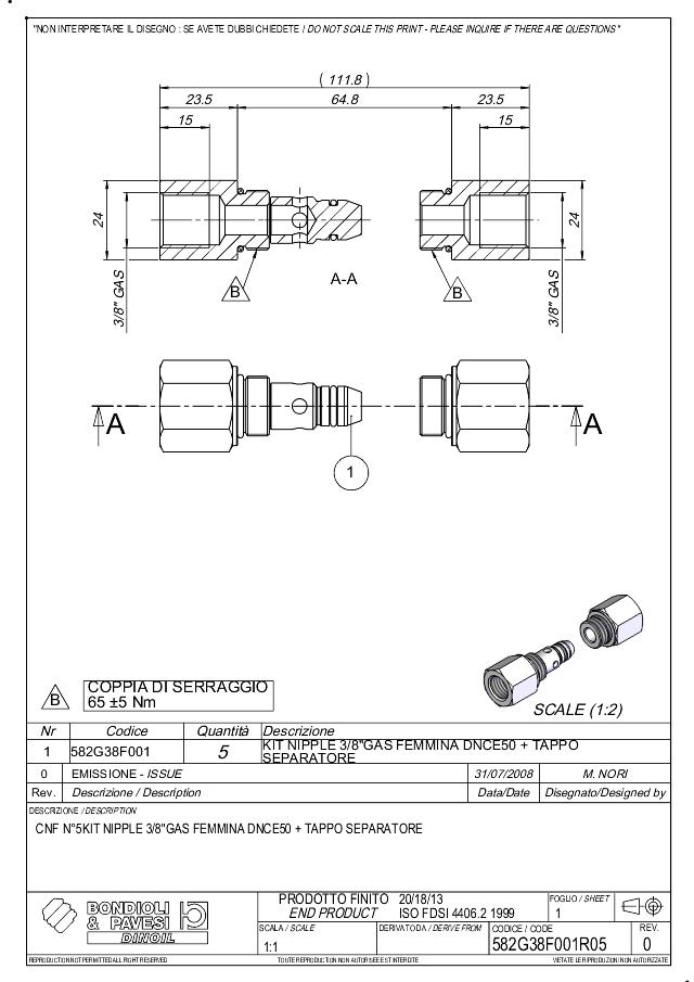 BW05/DNCE50 kit AB port u. ventiler