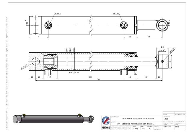 Cylinder l-min = 700 mm