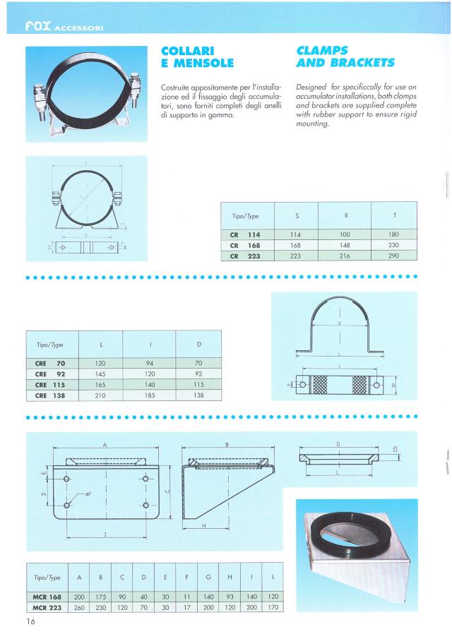 Clamps f/akkumulator Ø223 mm