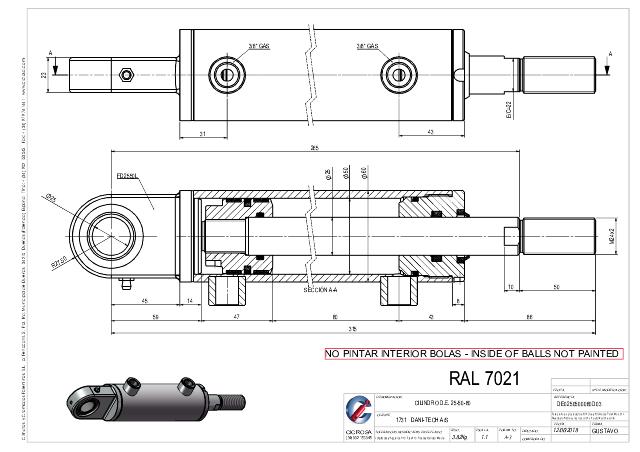 Cylinder l-min = 315 mm