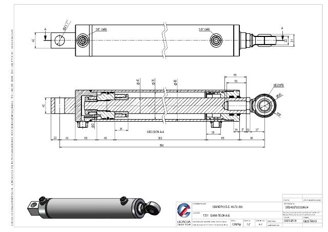 Cylinder l-min = 590 mm