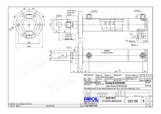 Cylinder Lmin = 462 mm