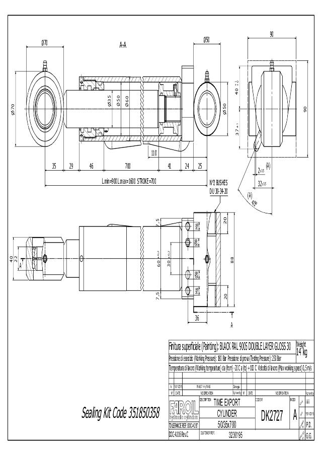 Cylinder Lmin=900 mm