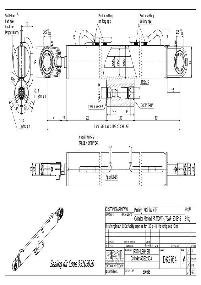 Cylinder Lmin 682 mm