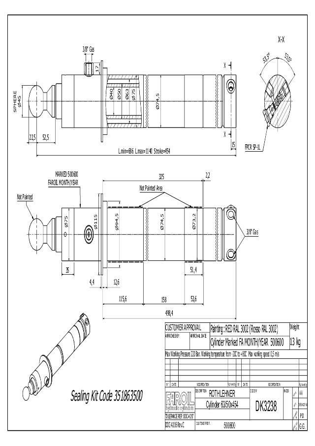 Cylinder l-min = 686 mm spec