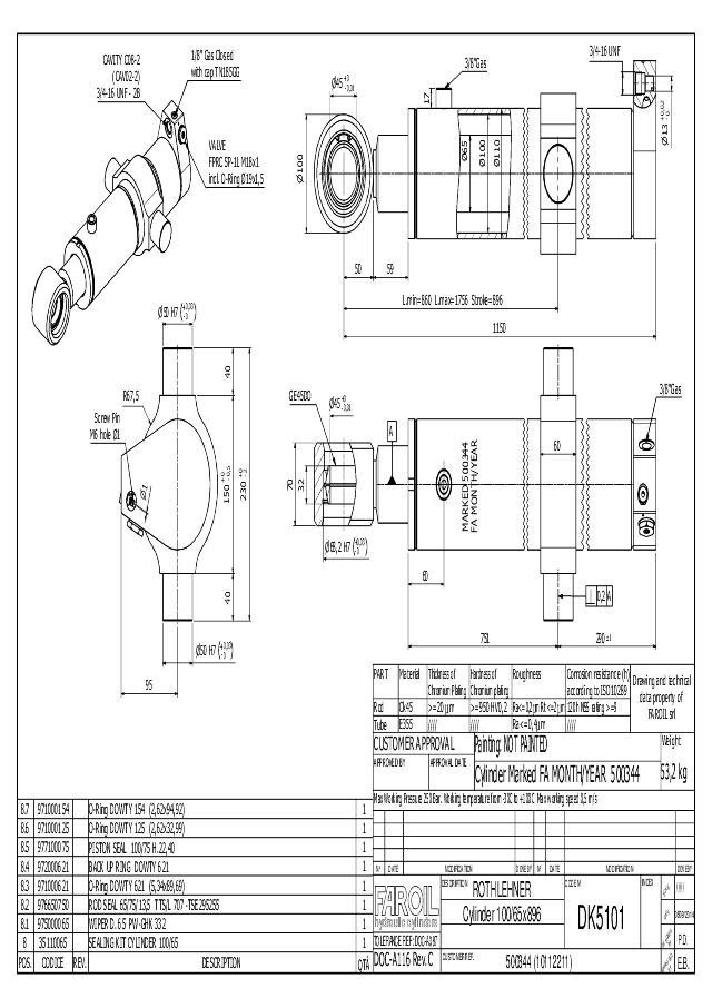 Cylinder Lmin = 860 mm spec