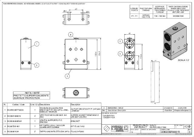 BW10 endeplade m. P-T