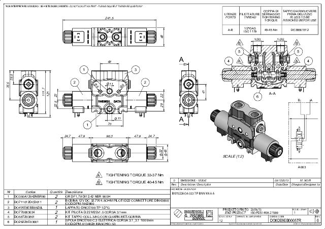 BW10 TP AE3 G1/2 12Vdc DIN43650