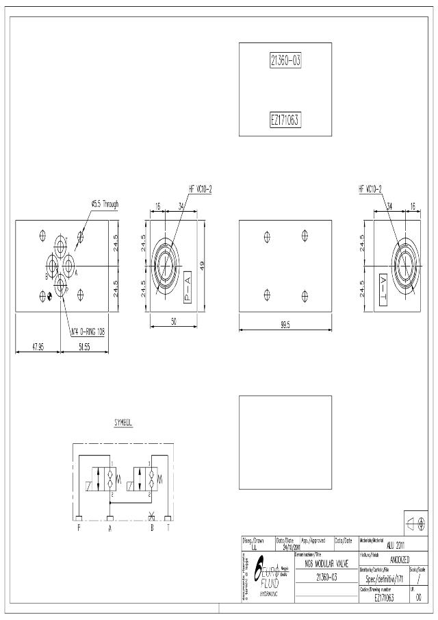 BLOK ″N13″ CETOP 3 u. ventiler