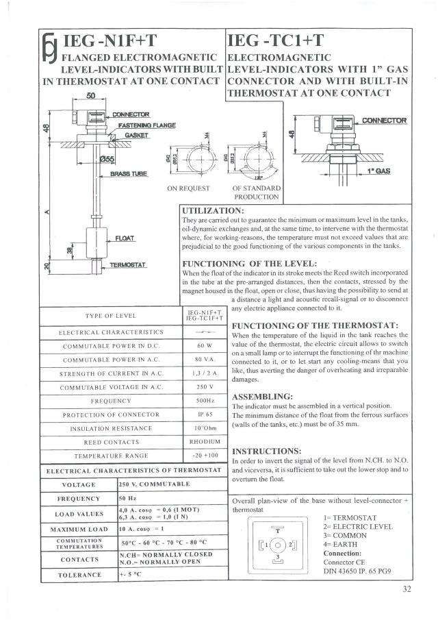 IEG-N1-F+T A=140 MM 80°C måler