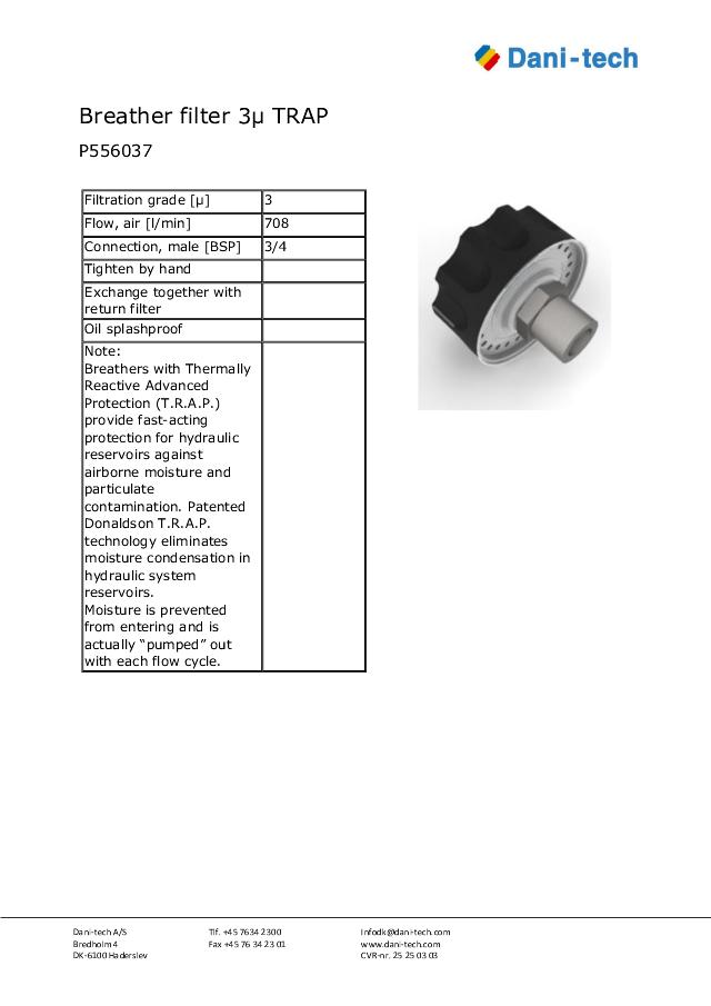 TRAP breather 3/4″ BSP Metal 3 µm