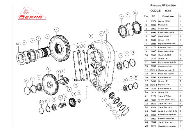 Berma RT500 SAE A gear 43,6:1 500 daNm