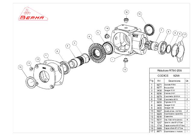 Berma RT90 SAE A gear 3,1:1 90daNm