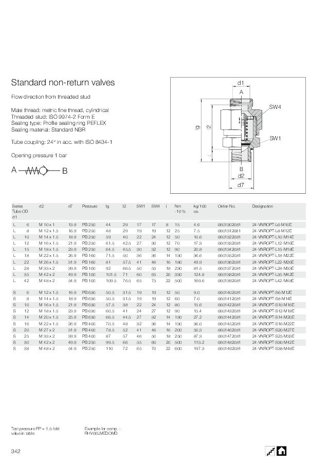 Kontraventil M16X1,5-12L Peflex