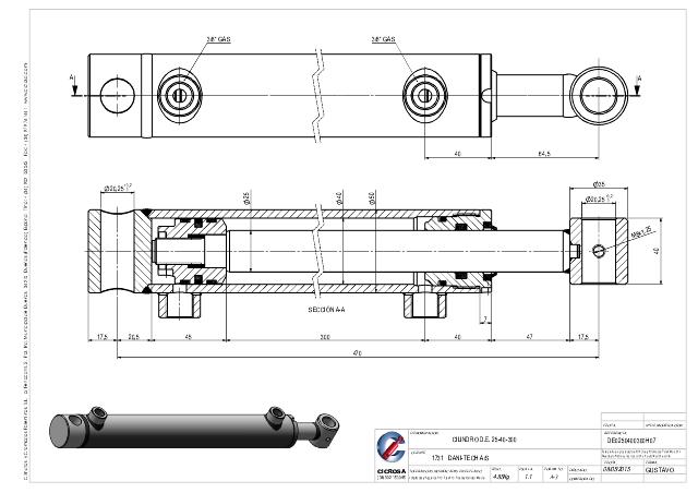 Cylinder l-min = 470 mm