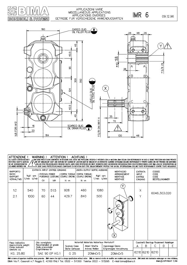 IMR6 gear 1:2(M:F) 1 3/8″z6