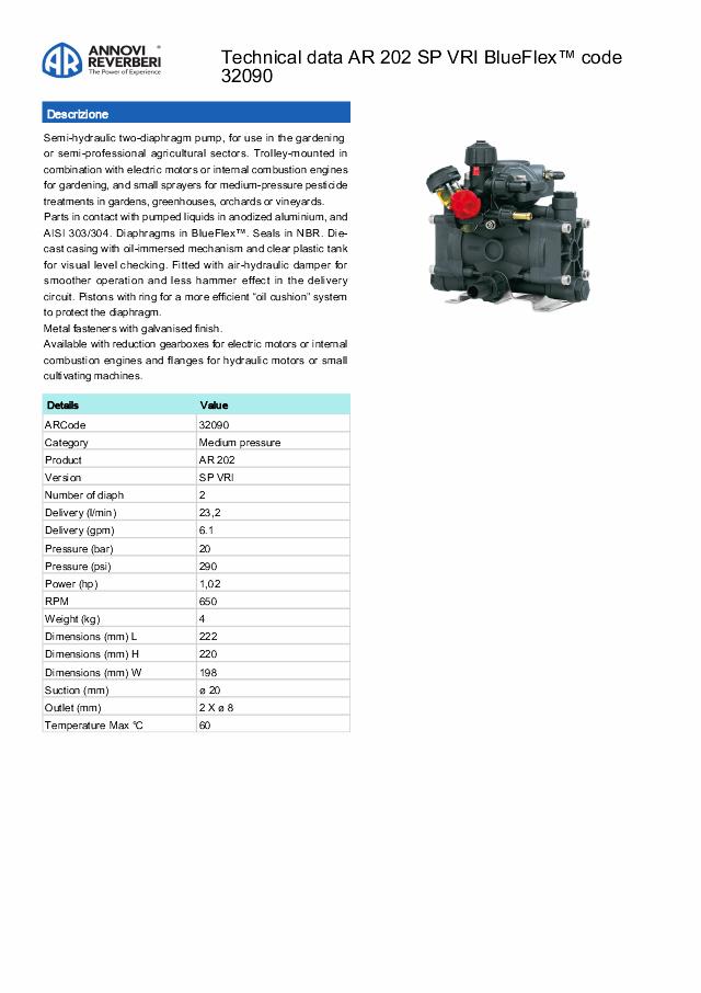 AR202 SP VRI BlueFlex