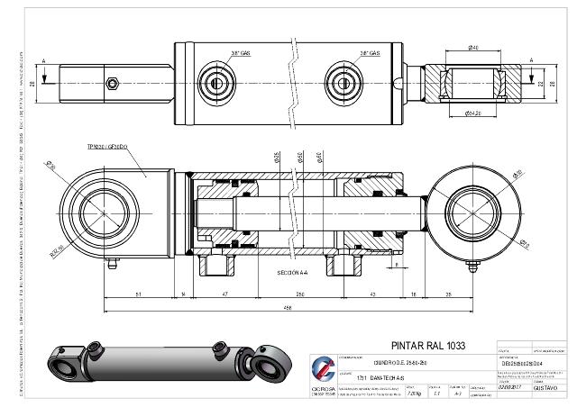 Cylinder l-min = 456 mm