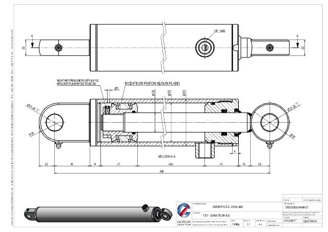 Cylinder l-min = 685 mm