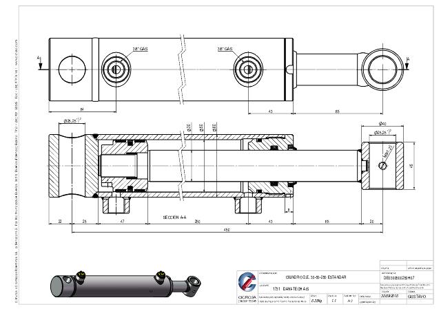 Cylinder l-min = 470 mm