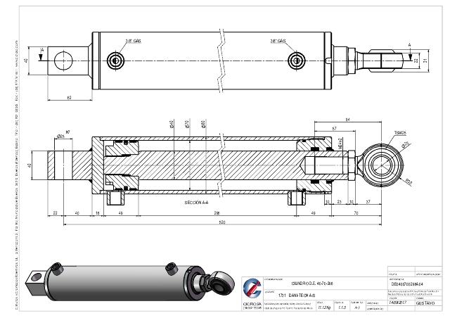 Cylinder l-min = 520 mm