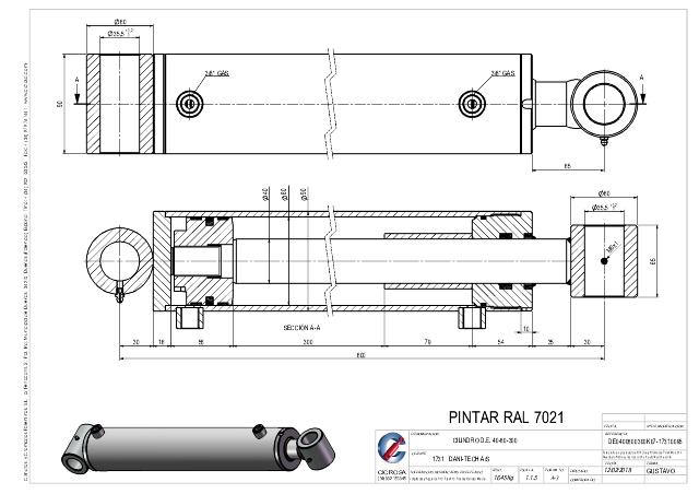 Cylinder l-min = 600 mm