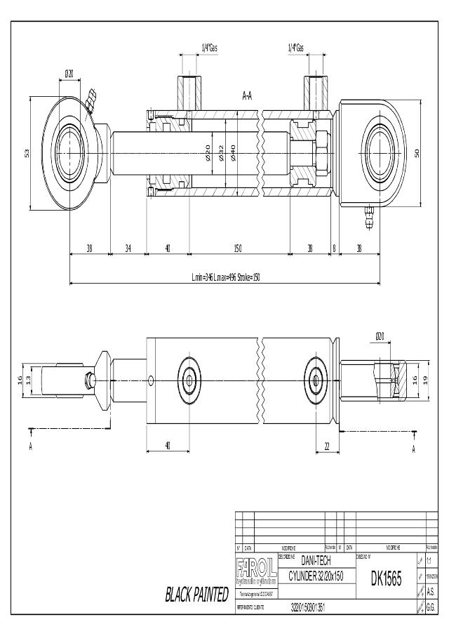 Cylinder Lmin = 346 mm