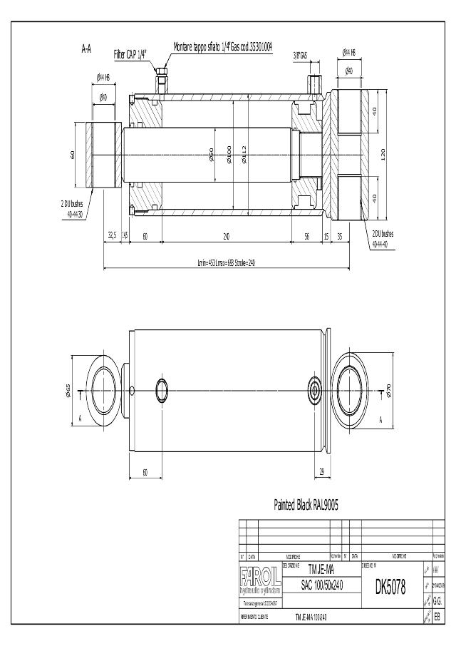 Cylinder l-min = 453 mm