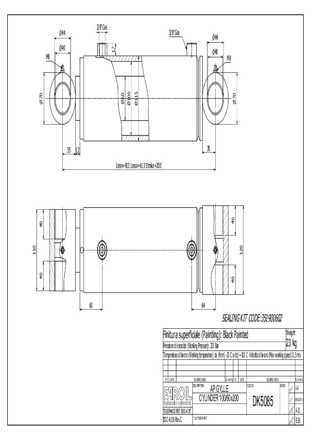 Cylinder Lmin = 410 mm