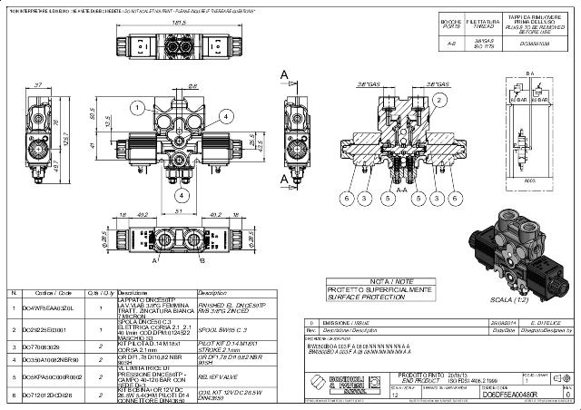 BW05 TP AE3 db.chok 80bar 12Vdc DIN43650