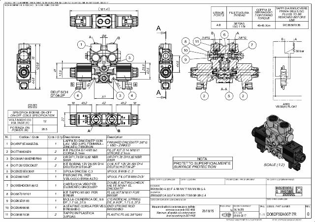 BW05 TP AE3VB (flydestilling) 12Vdc DEUTSCH