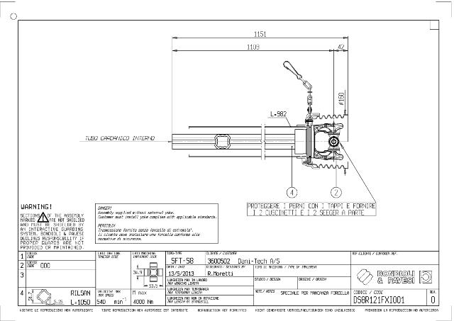 S8 Standard PTO Aksel indv. halvpart Lz: 1210mm |  - Kardankryds 