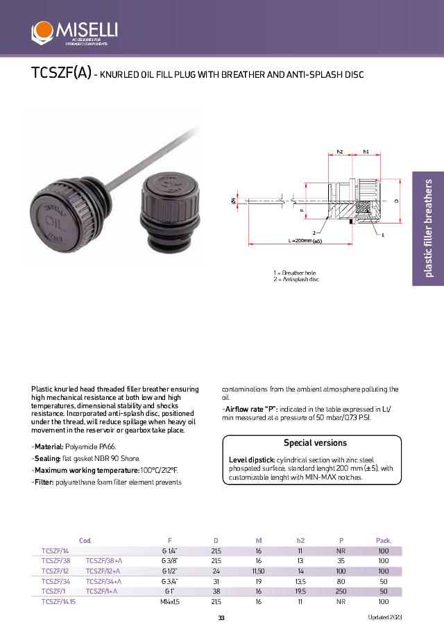 Breather m. filter/pind 1/2″ L=110