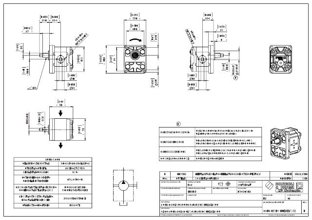 HPLPT Gr.2 4,5 cm³ Gear pump europæisk standard, 1:8 konisk