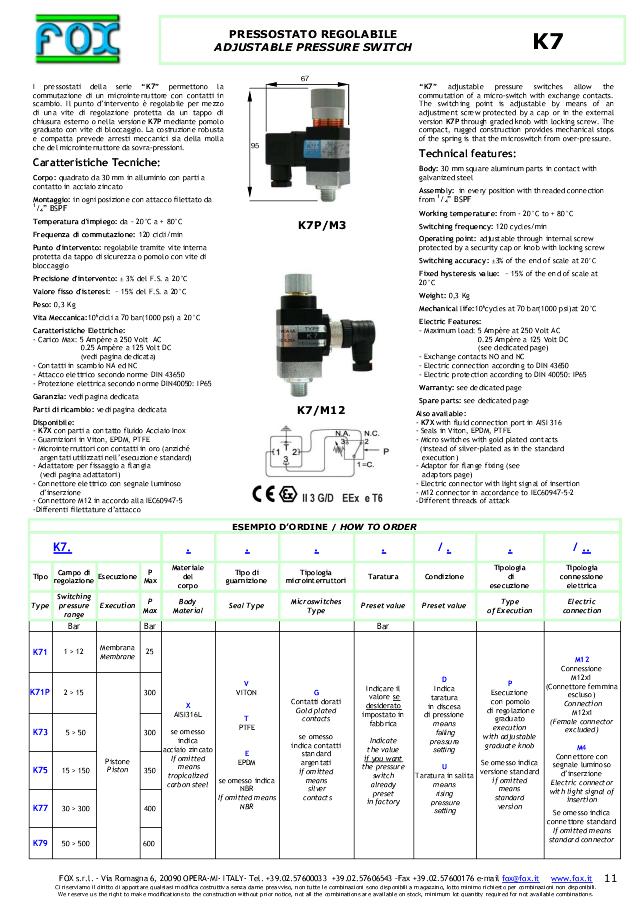 Pressostat 30-300 Bar