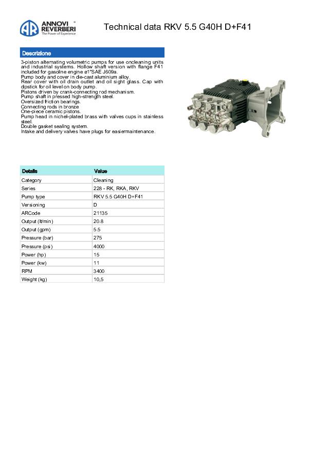 Stempelp. RKV 5.5 G40H D + F41