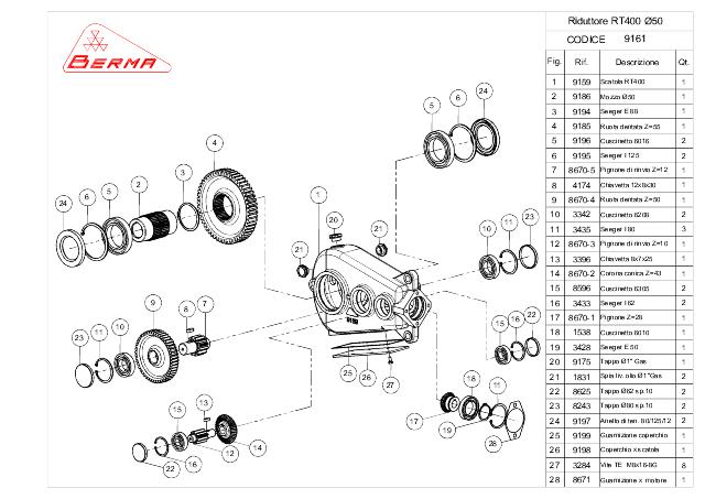 Berma RT400 SAE A gear 35,2:1 390 daNm