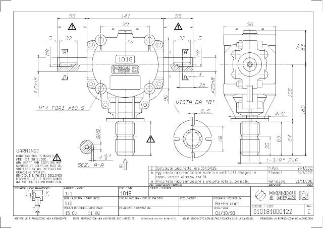 S1018 T-Gear 1:1 - X= Ø25 h8 - Y= Ø25 h8 - Z= 1 3/8″ Z6